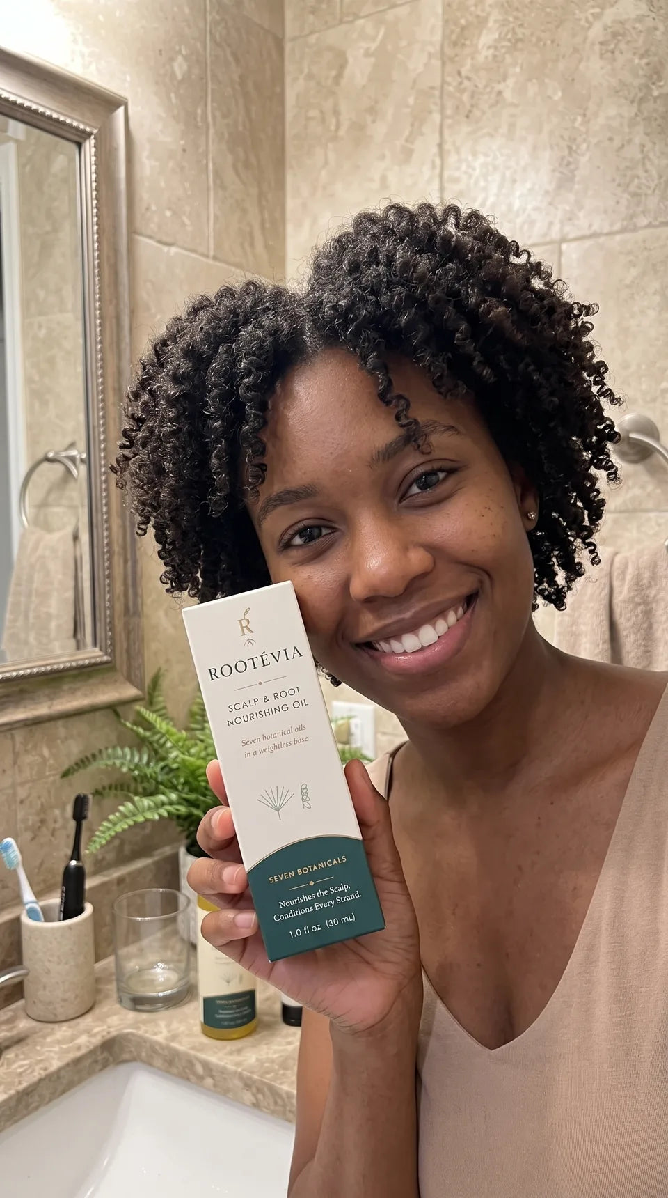 Bathroom routine · box in hand
